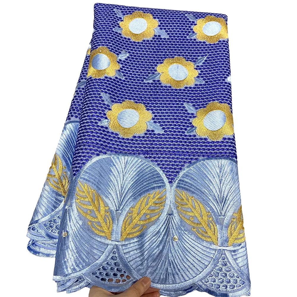 Синяя швейцарская кружевная ткань африканская Дубай 2021 Австрия 100%