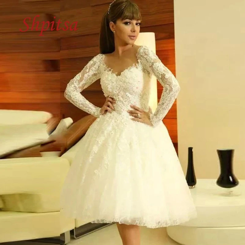 

Sexy Long Sleeve Lace Short Cocktail Dresses Party Graduation Women Prom Plus Size Coctail Mini Semi Homecoming Formal Dresses