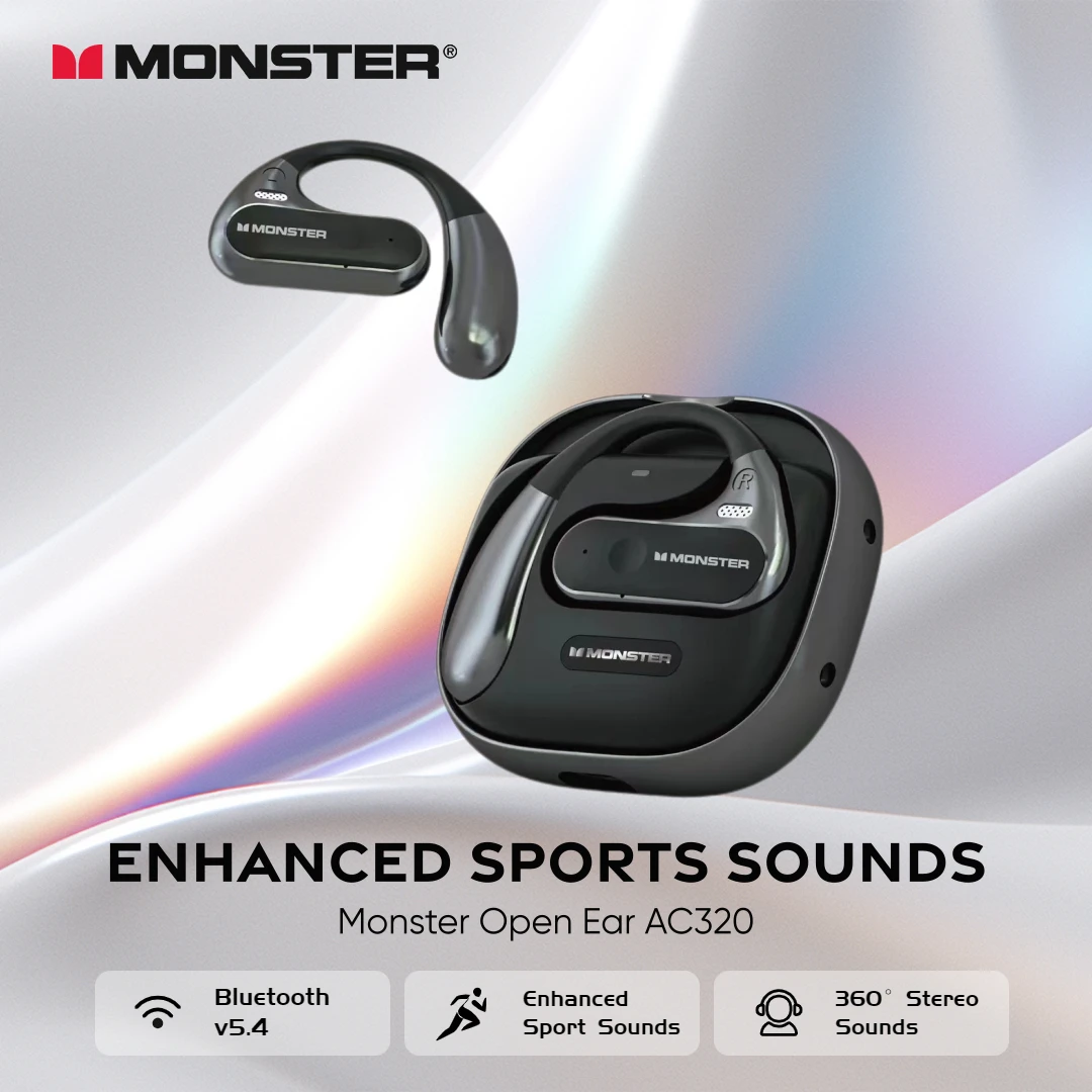 Наушники Monster с открытым ухом AC320 Bluetooth 5 4 улучшенные Спортивные Беспроводные