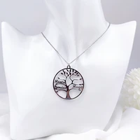 custom multi name tree of life women necklace personalised round pendant men stainless steel necklace jewelry gifts gives family