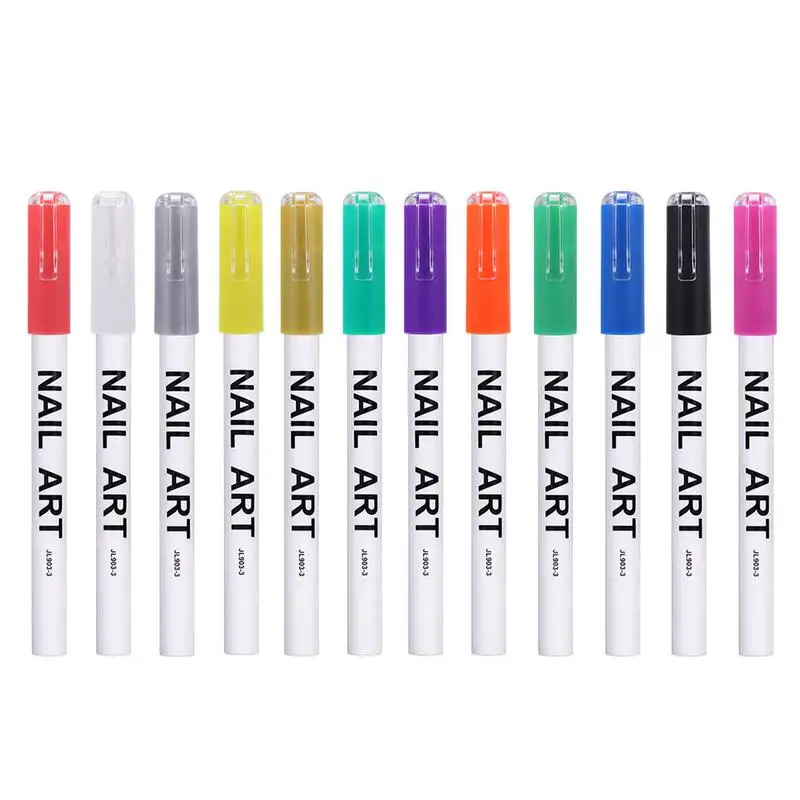 

Маникюрный маркер, 12 цветов, инструменты для украшения ногтей, ручка для лака для ногтей на выбор подарка, высокая цветопередача для творчества