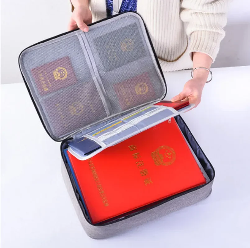 Capacity Multi-layer Document Tickets Storage Bag Certificate File Organizer Case Home Travel Passport Cards Bag with Lock
