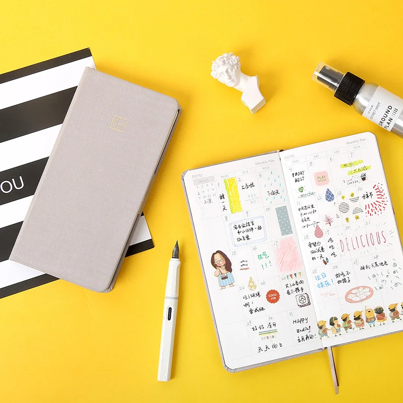 

Pure Color Pocket Weekly Planner Notebook 88 Sheets 19.1*9.8cm DIY Plan Book Gift Free Shipping