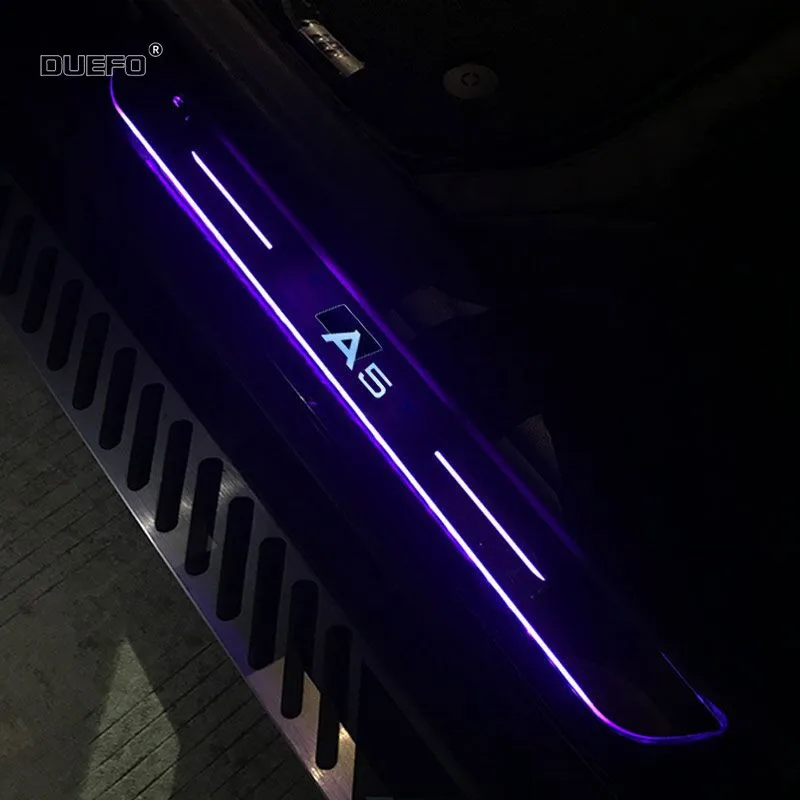 

Car USB Power Moving LED Welcome Pedal Car Scuff Plate Pedal Door Sill Pathway Light For Audi A5 Sportback Coupe B8 B9