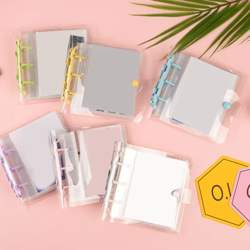 

4 Inch Photo Album 40 Pockets PVC Transparent 3 Rings DIY Kpop Binder Love Heart Hollow Photocard Holder Collect Book YZL7