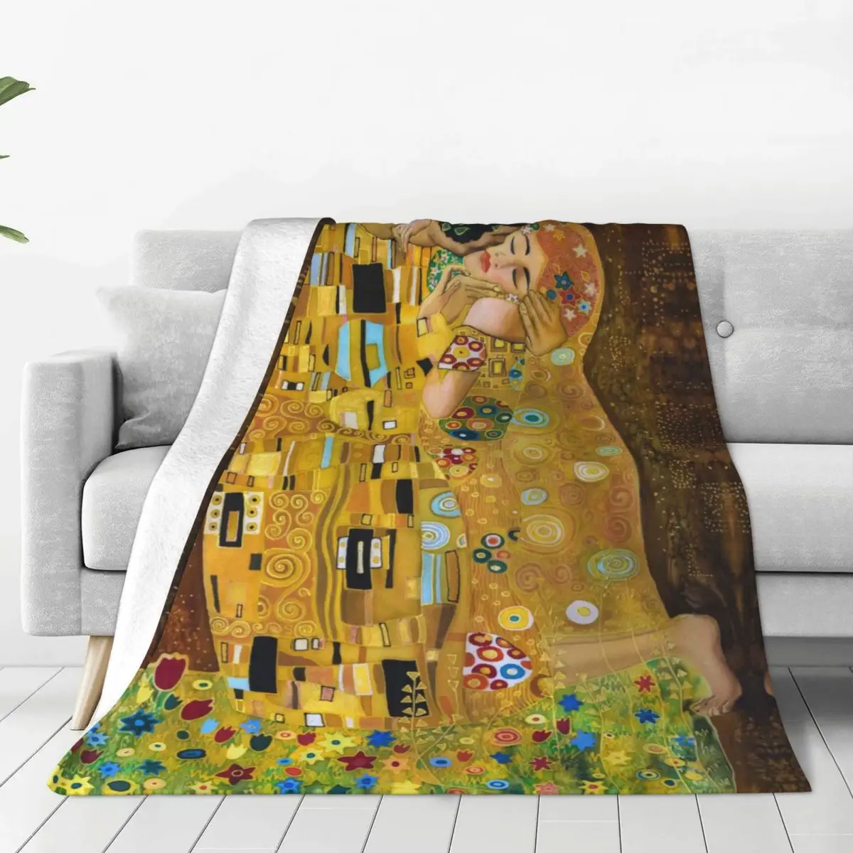 

Gustav Klimt The Kiss вязаное одеяло Фланелевое абстрактное художественное супертеплое одеяло для Кровати Спальный Одеяло