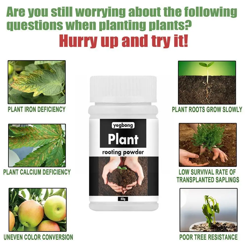 

Quick Rooting Powder Plant Fast Plant Flower Transplant Hormone Powder Root Strong Growth Sprout Agent Fertilizer See H0f8