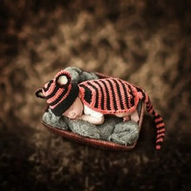 Newborn Photography Props for Baby Costume Cute Crochet Knit Costume Infant Birthday Photo Shoot Baby Clothes New Born