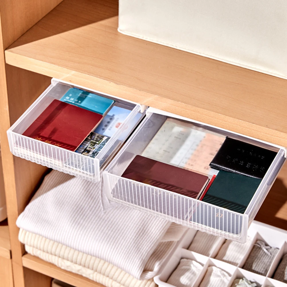 

Under Desk Drawer Invisible Drawer Storage Box Home Office Desk Bottom Shelf Clutter Storage Bins Stationery Drawer Organizer