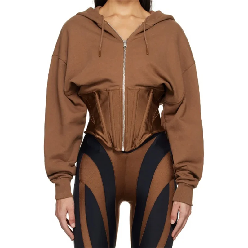 Женские свитшоты Новинка осени 2024 верхняя одежда модный комбинированный Топ с