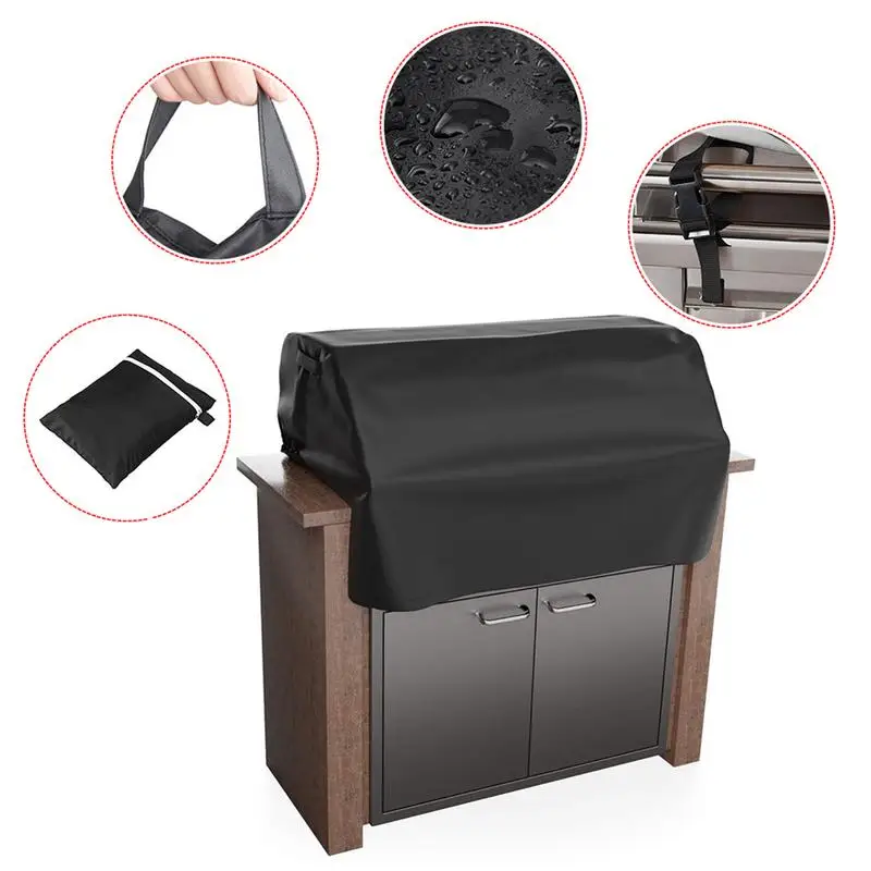 

BBQ Grill Top Cover Waterproof Dustproof Built In Grill Cover 210D Oxford Cloth Outdoor Barbecue Grill Cover