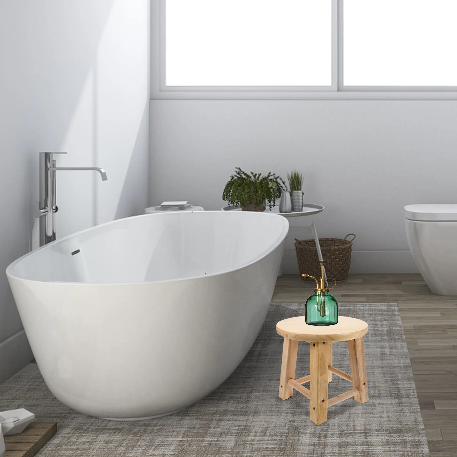 

1Pc Wooden Small Bathroom Stool Bathroom Stool Bathroom Footstool Wooden Stool Home Stool for Kids Bathroom