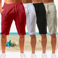 2022 summer new mens cotton linen comfortable fashion jogging pants casual sports shorts beach shorts s 3xl