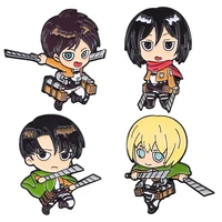 enamel pin brooch brooches for women manga cute metal pins attack on titan badges lapel backpacks anime fashion jewelry gifts