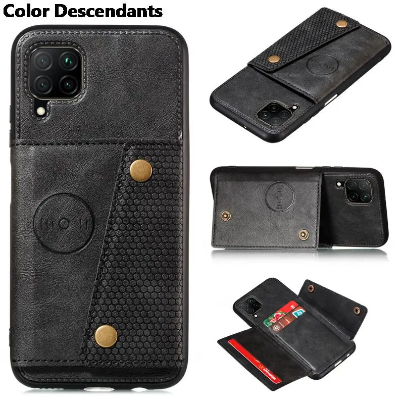 Чехол-Кошелек из искусственной кожи для Huawei P40 Lite автомобильный магнитный