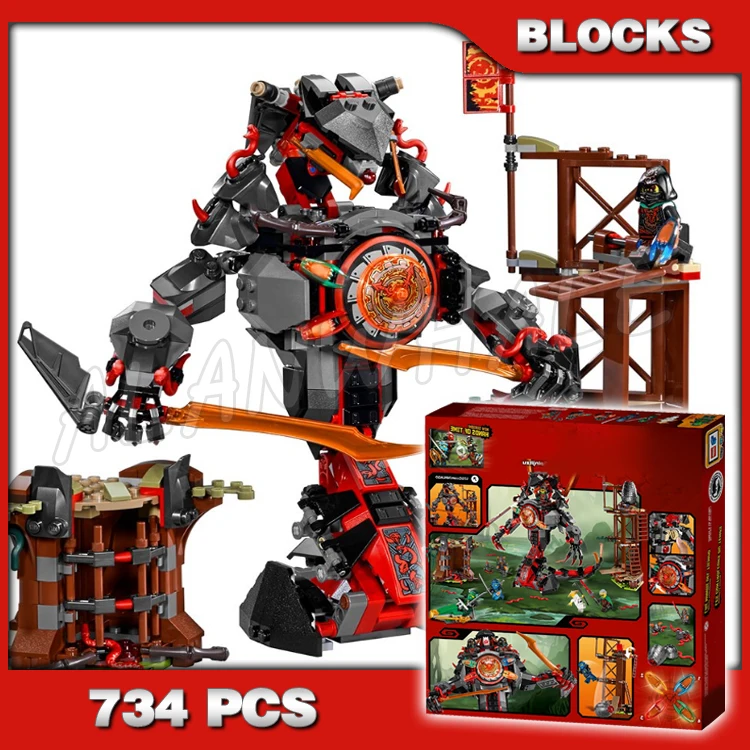 

734pcs Shinobi Dawn of Iron Doom Sinister Snake Mech Swamp Fort Vermillion Egg 10583 Building Block Sets Compatible With Model