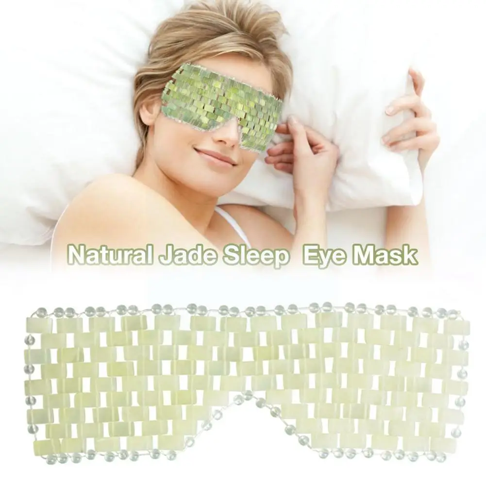 

Natural Jade Eye Cooling Jade Sleep Eye Massager Gift Jade Stone Aging Therapy Cover Anti Shade Relaxation C0k2