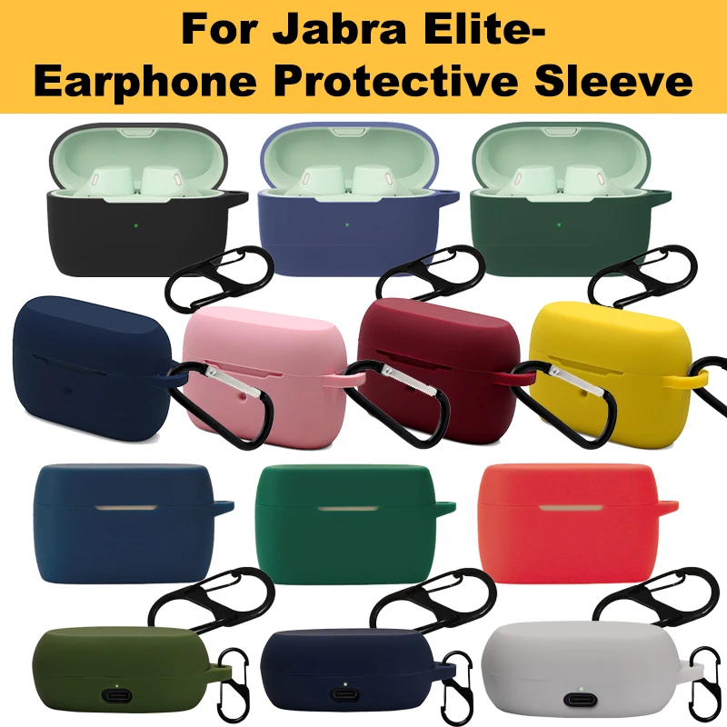 

For Jabra Elite 4 Active Washable Cover Light-weight Case Impact-resistant Shell Anti-scratch Waterproof Housing Sleeve