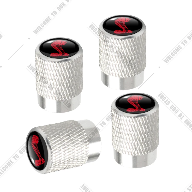 

Автомобильная алюминиевая эмблема Cobra Snake с ЧПУ для Ford Shelby GT500 GT350 F150 Mondeo Kuga Fiesta, 4 шт., колпачки для крышек штока воздушного порта для шин