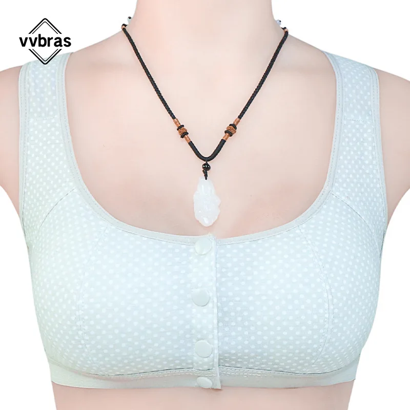 

vvbras bra comfortable breathable soft cotton cup maternity thin printed non-steel ring tank top type large size underwear