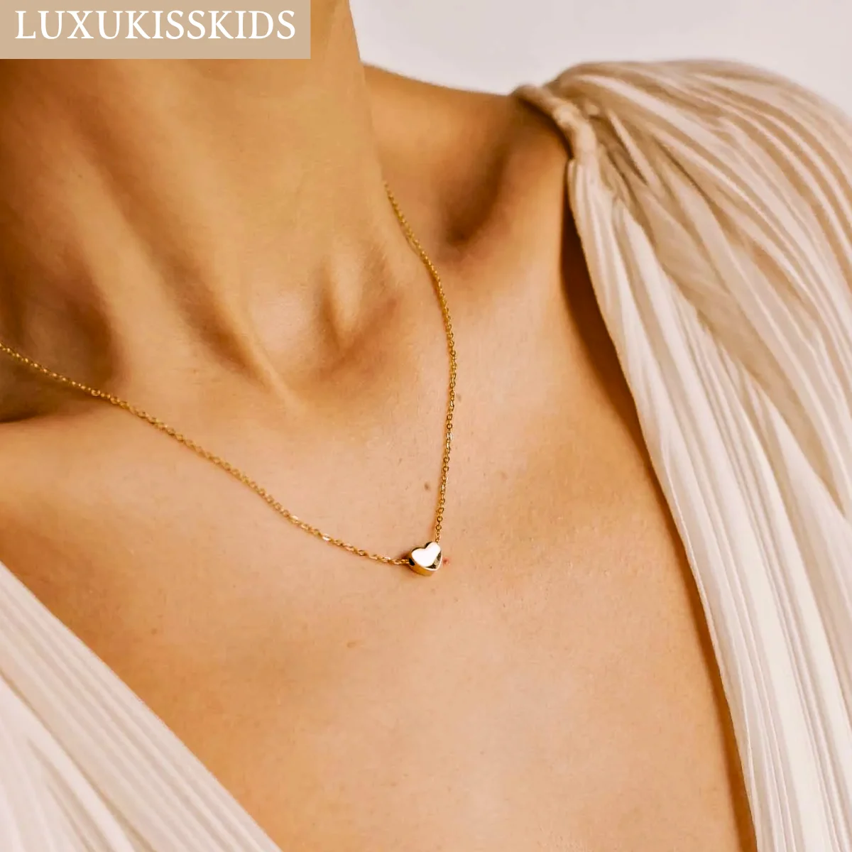 LUXUKISSKIDS луна звезда стальное ожерелье изящный маленький кулон в форме сердца