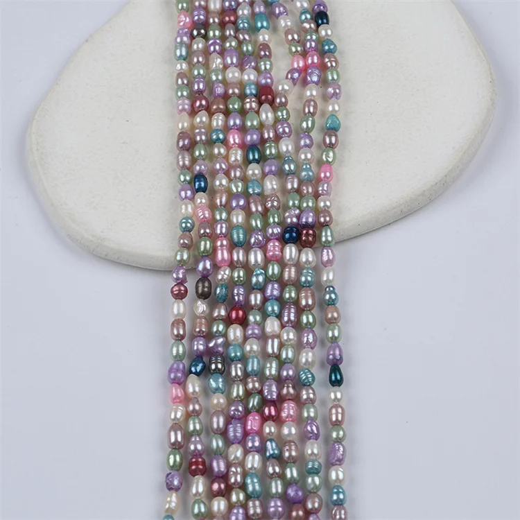 Разноцветные натуральные жемчужные нитки 4-5 мм |