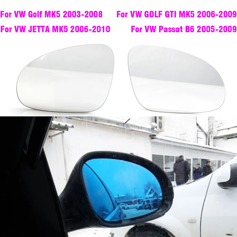 Door Rearview Heated Mirror Blue Glass Lens For Jetta Golf 5 MK5 GTI Passat  B6 Bora R32 Rabbit Eos Car Mirror 2005-2009