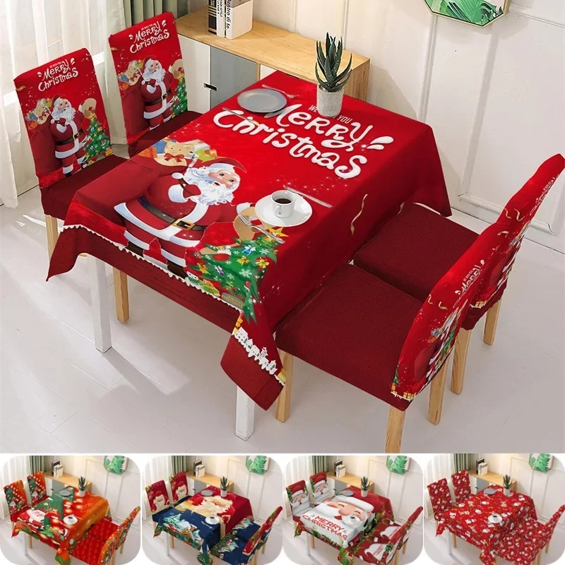 

Водонепроницаемая скатерть, Рождественское украшение, чехол для обеденного стула, европейская Рождественская Подарочная скатерть, скатерть для рождественской елки, домашняя скатерть