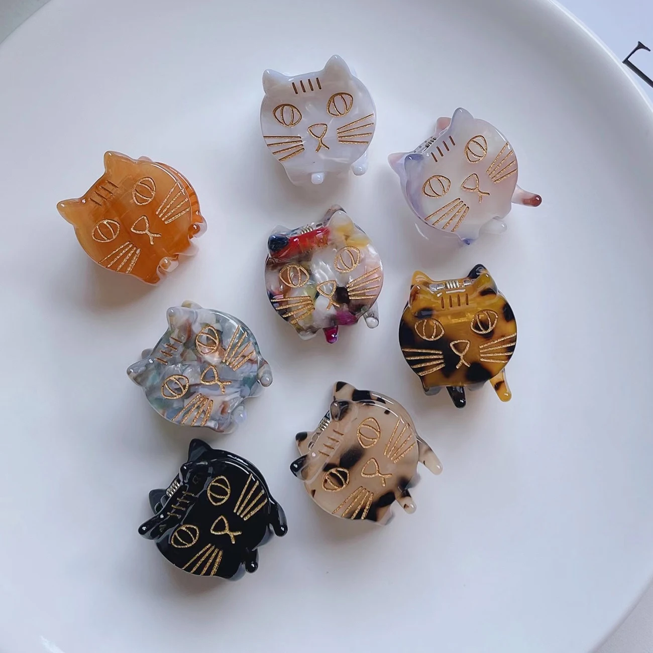 

INS Small Cute Cat Hair Clip for Women Tiny Animal Top Claw Clip Acetate Fiber Plate Japanese Hair Accessories Korean Wholesale
