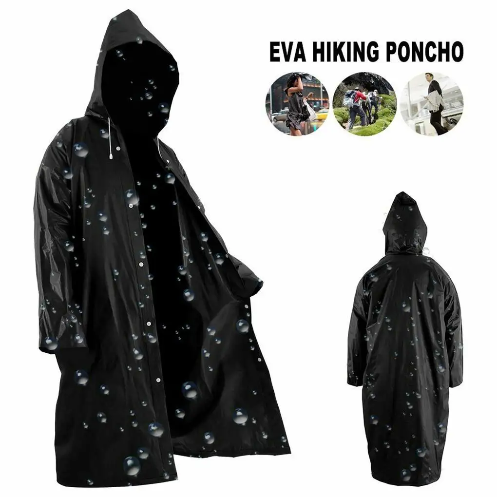 

Rainwear EVA Cloth Outdoor Long Hoodie Men Women Raincoat Rain Waterproof Outdoor Hiking Travel Fishing Climbing Rain Jacket Set