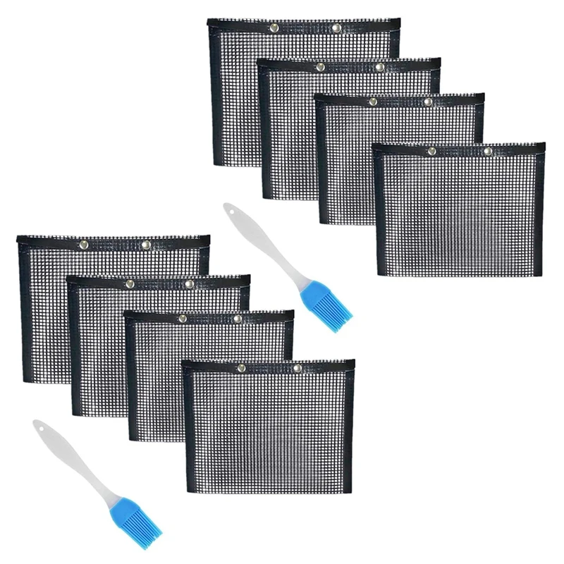 

Big deal Bbq Grill Mesh Bag, Non-Stick Bbq Grill Bag Grill Reusable and Easy to Clean Non-Stick Grid Grill Bag (8 Pack)