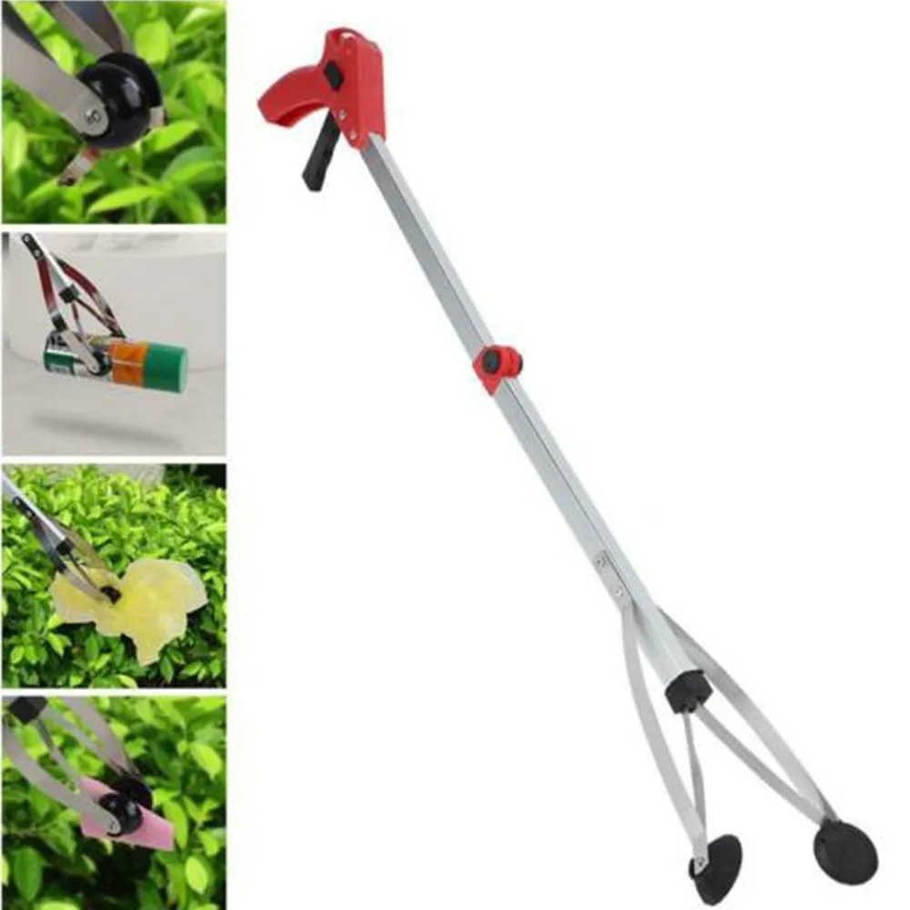 

Portable Foldable Pick Up Tool Clamp Trash Grabber Aluminum Alloy Home Durable Reaching Stick Long Arm Practical Random Color