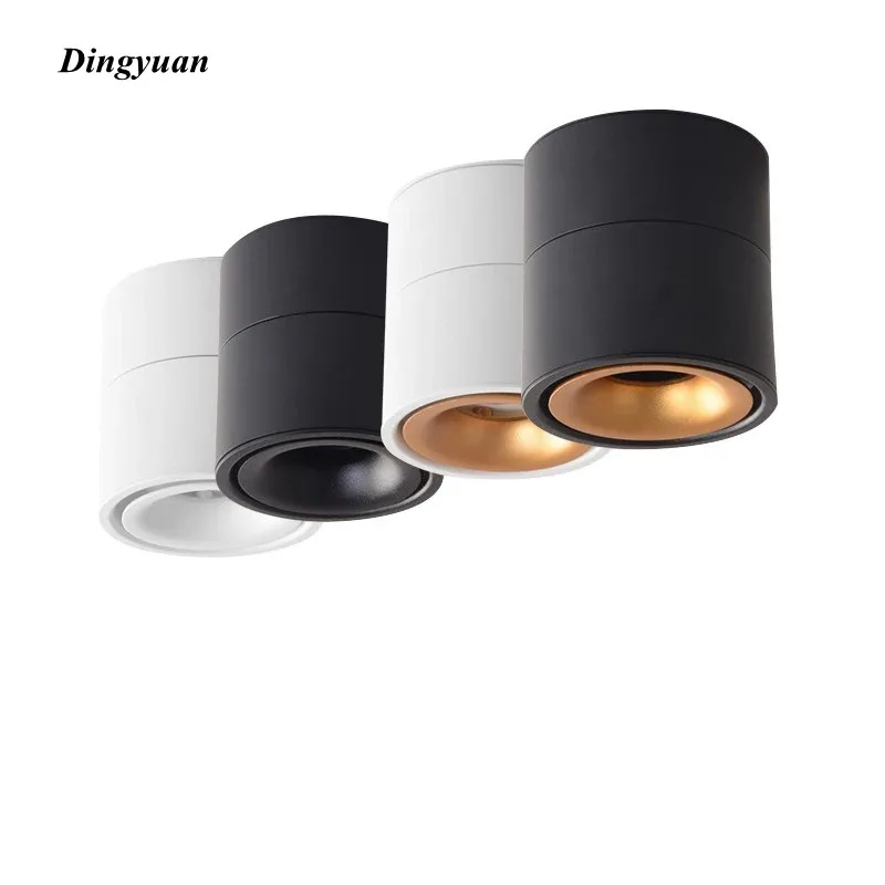 

Dimmable LED Downlights AC90-260V Surface Mounted COB Ceiling Lamps 9W 12W 15W 18W Foldable And 360° Rotatable Spot lights