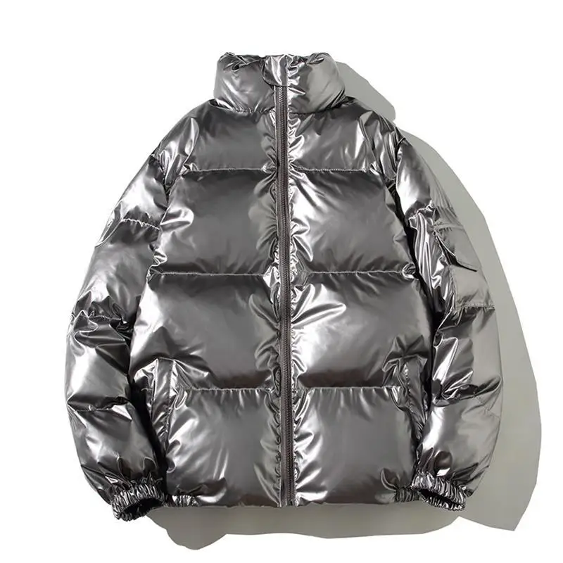 Winter Parkas for Men Parka Men's Jacket Glossy Loose Thicken Keep Warm Stand Collar Coats for Men Winter