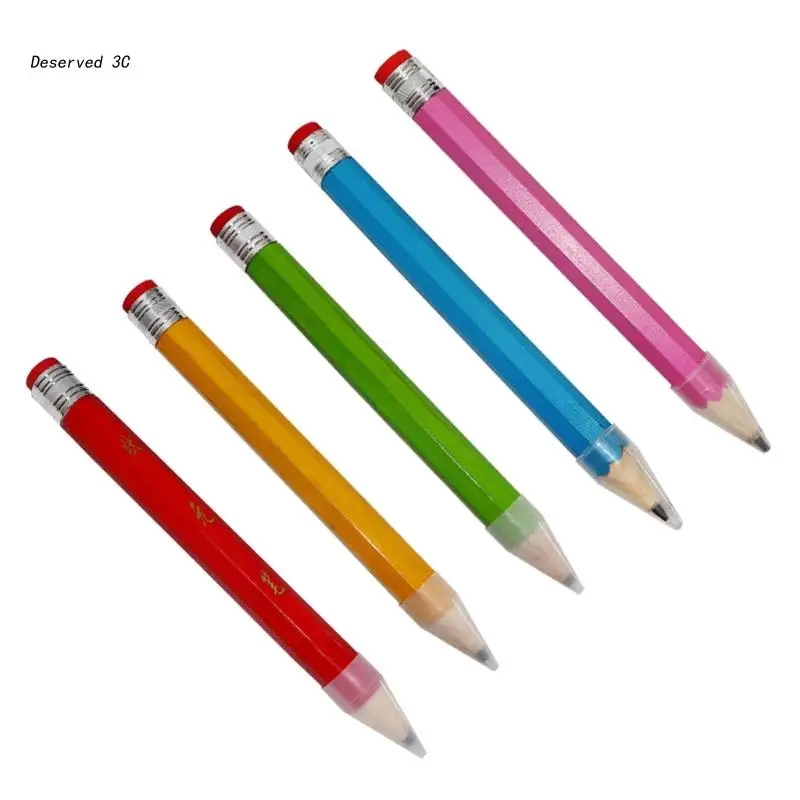 

R9CB Wooden Pencils for Prop/Gifts/Decor Funny Big Novelty Pencil with Cap for Schools and Homes Stationery Supplies