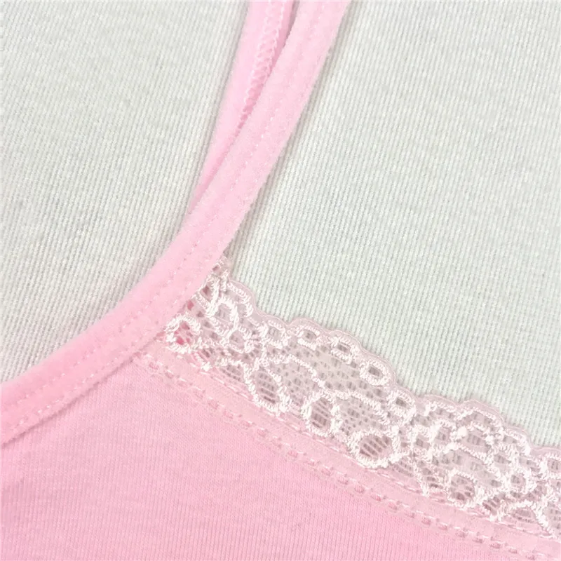3pcs/lot  Thin Strap Cotton Student Girl Summer Vest-style Small Sling Bra 7-15 Years Training Teens Puberty Underwear images - 6
