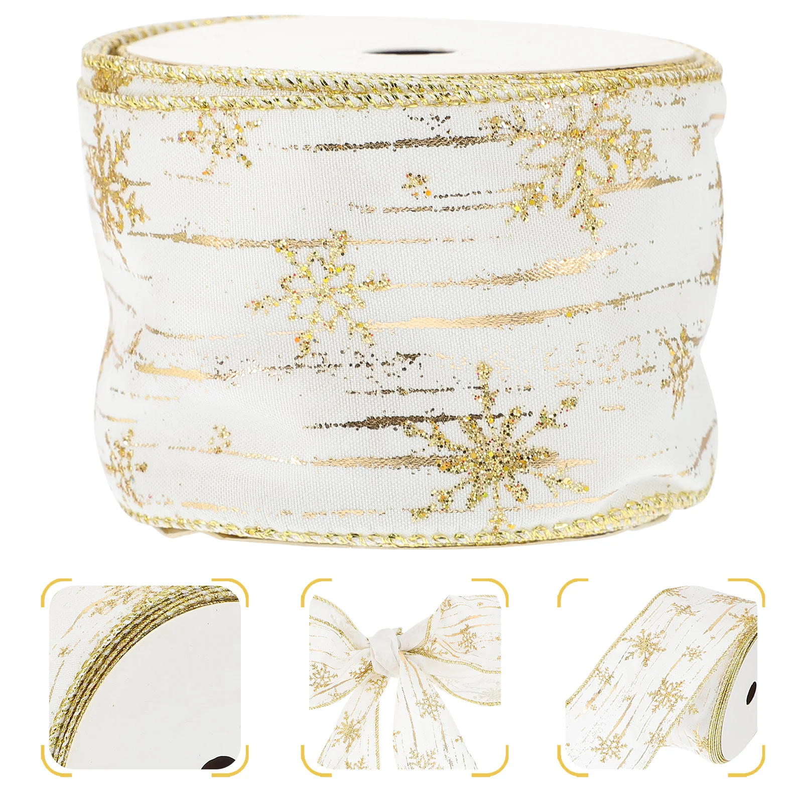 

1 Roll Christmas Bows Ribbon 10 Yards Christmas Printed Ribbon Packaging Ribbon