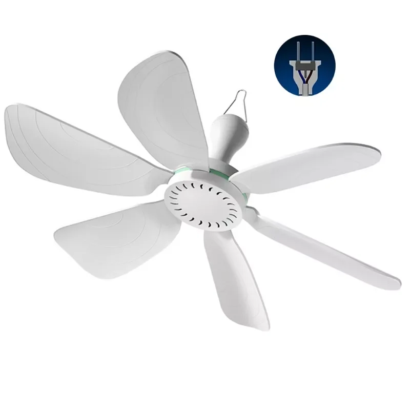 

6 Leaves One Speed AC 220V Silent Household Dormitory Bed Air Cooling Hanging Fan with Switch 8W Electric Ceiling Fan