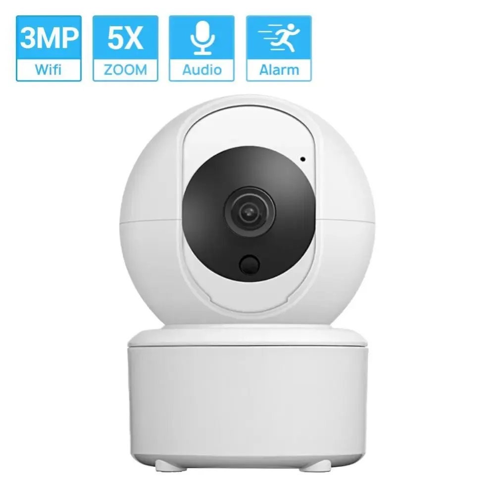 

NEW2023 3MP PTZ IP Camera Indoor WiFi Pet Baby Monitor Auto Tracking CCTV Home Security Camera Audio IR Night Video Surveillance