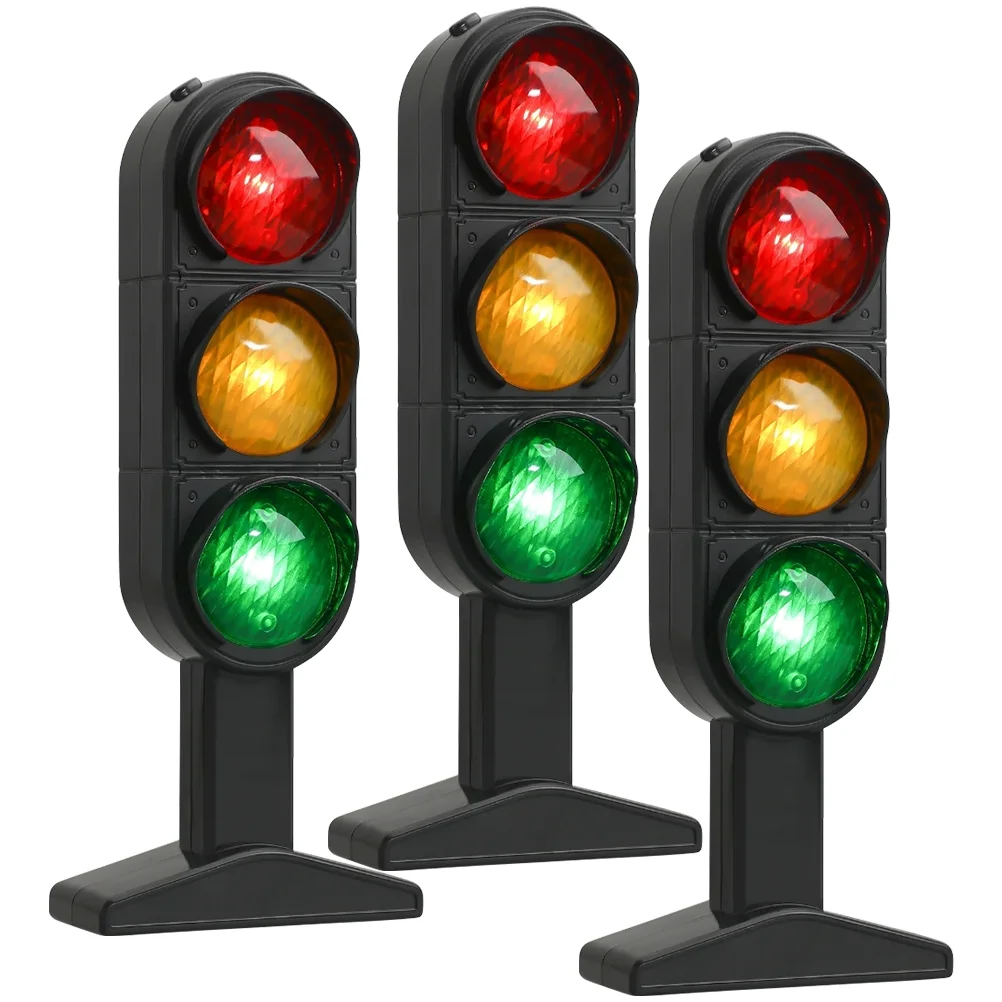 

3Pcs Kids Traffic Light Simulated Traffic Light Traffic Education Model Traffic Stop Sign Models