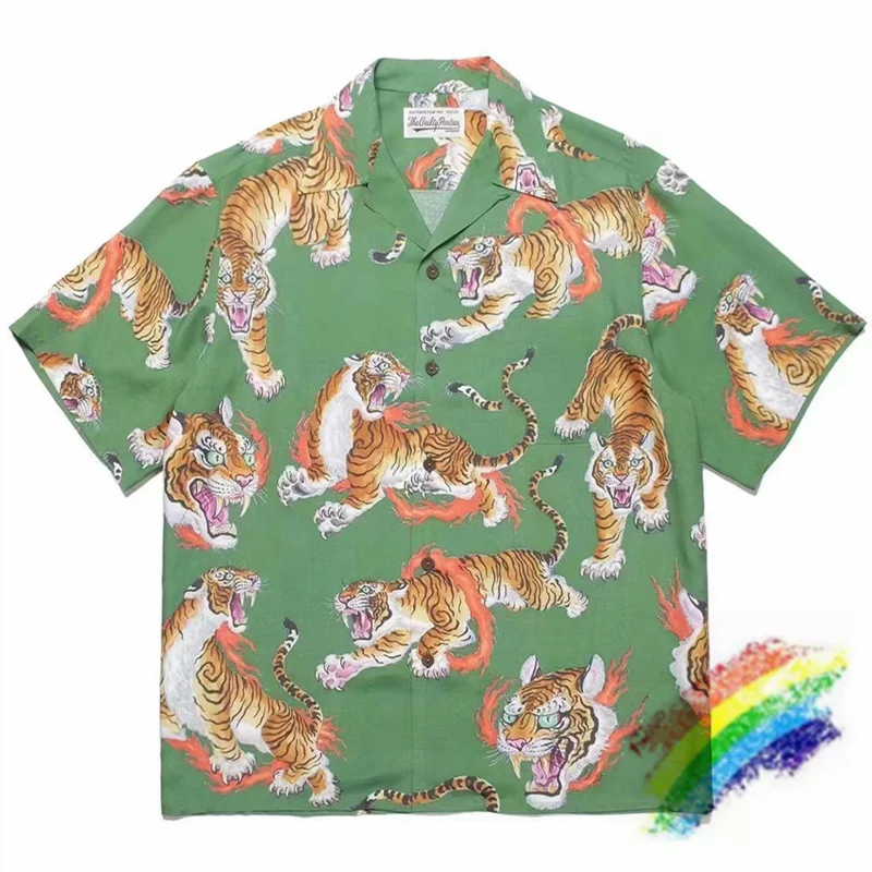 

Tiger WACKO MARIA Shirt Men Women Top Version Limited Edition Hawaiian WACKO MARIA Shirts