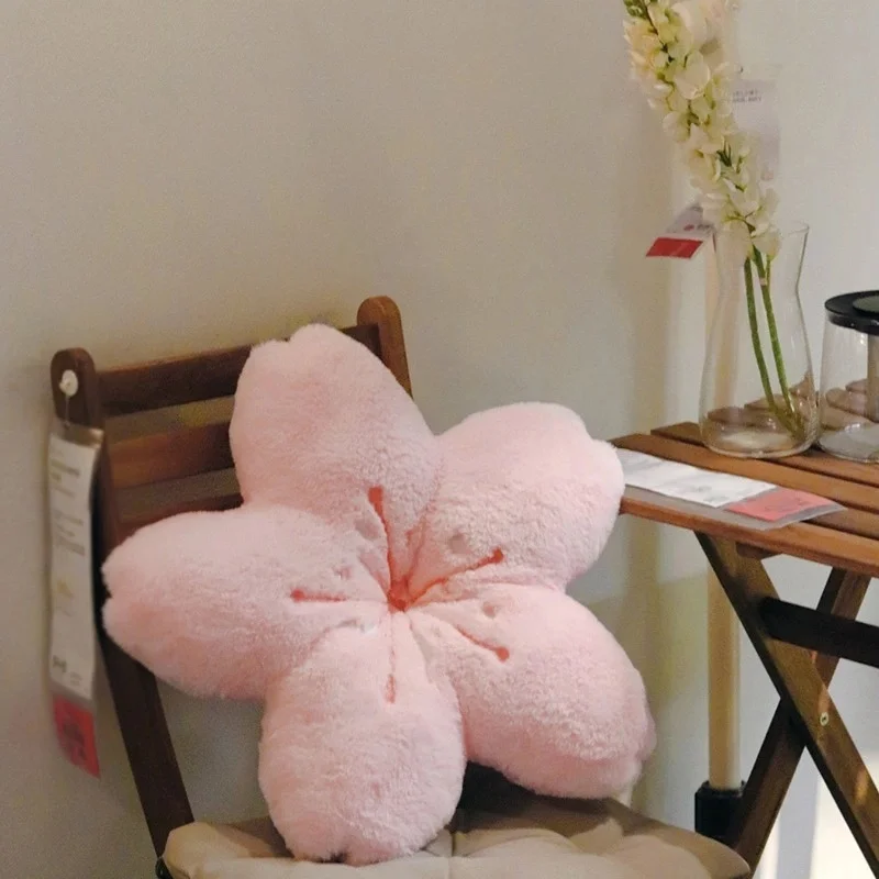 

Pink Cherry Petals Plush Pillow Stuffed Flower Cherry Sofa girl Bed Cushion Room Decor Tatami Blossom Cushion Floor Seat Cushion
