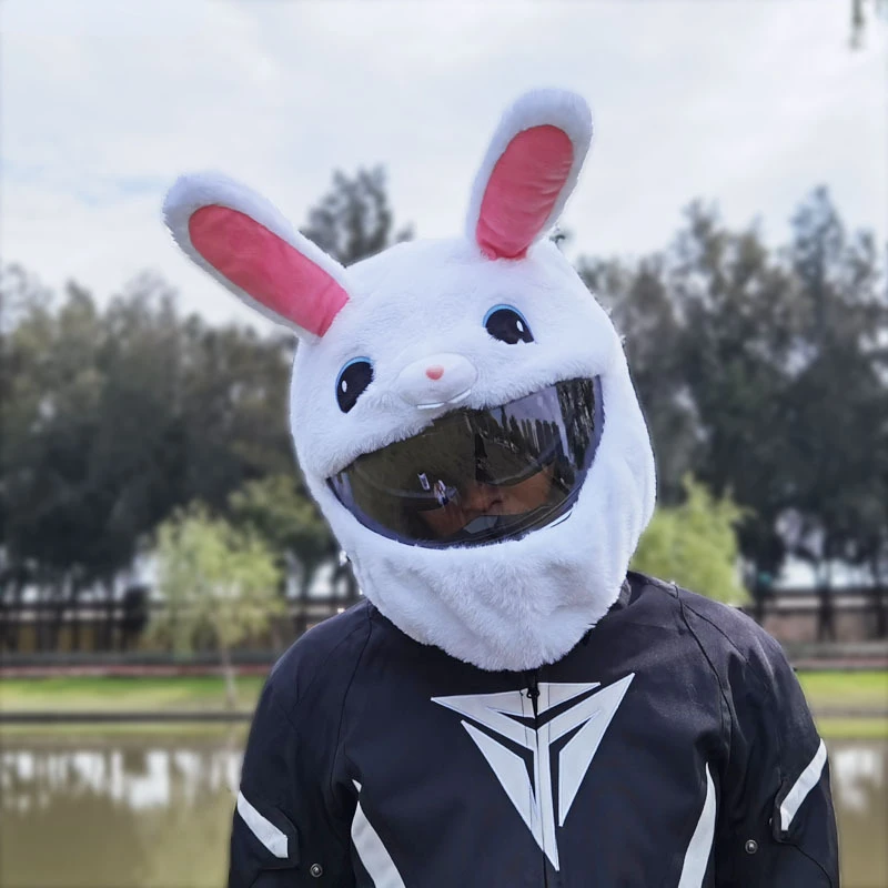 

Casco Moto Jaw Helmet Cover Rabbit Toothless Funny Plush Adult Full Helmet Crash Crazy Hat Personality Motocross Headgears