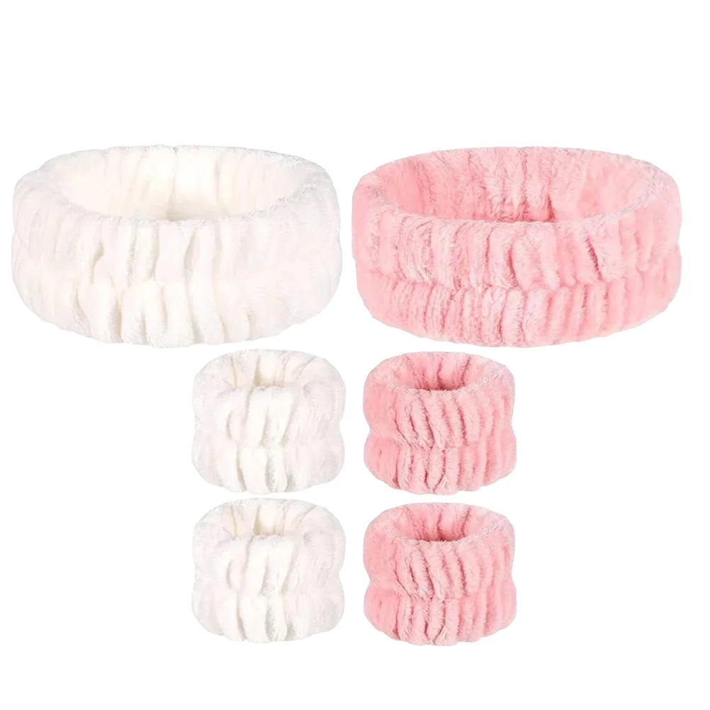 

2 Sets Facial Headbands Wash Wrist Strap Arm Washing Face Hairband Skin Care Wristbands Women Miss