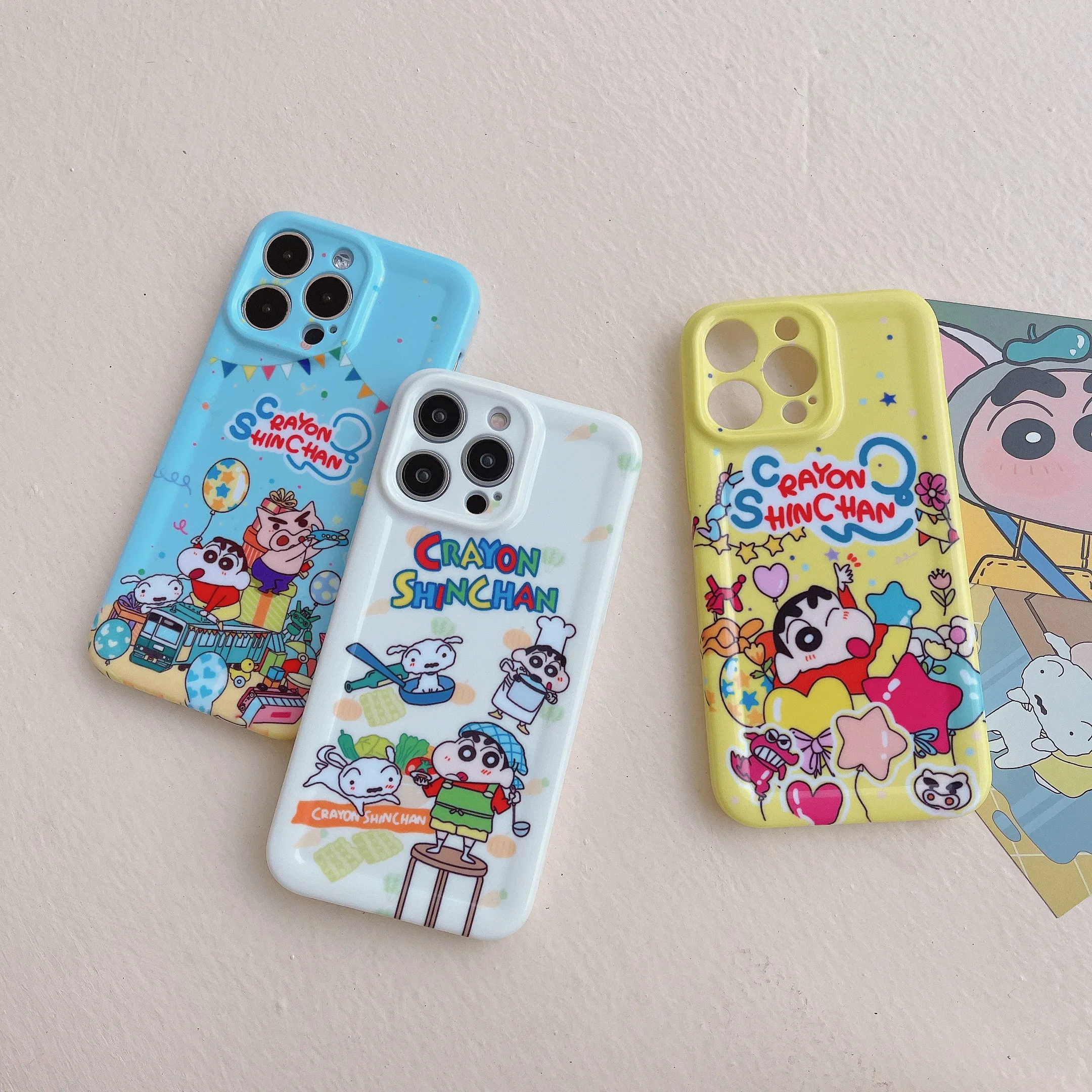 

Cartoon Crayons Shinchans Phone Cases For iPhone 14 13 12 11 Pro Max Mini XR X XS MAX 8 7 Plus Anti-fall Back Cover