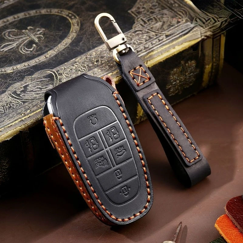 

Hyundai Grand Santa Fe 3 DM ix35 ix45 Genesis DH Grandeur Azera HG Equus 2016 2015 2014 2013 Leather Car Key Holder