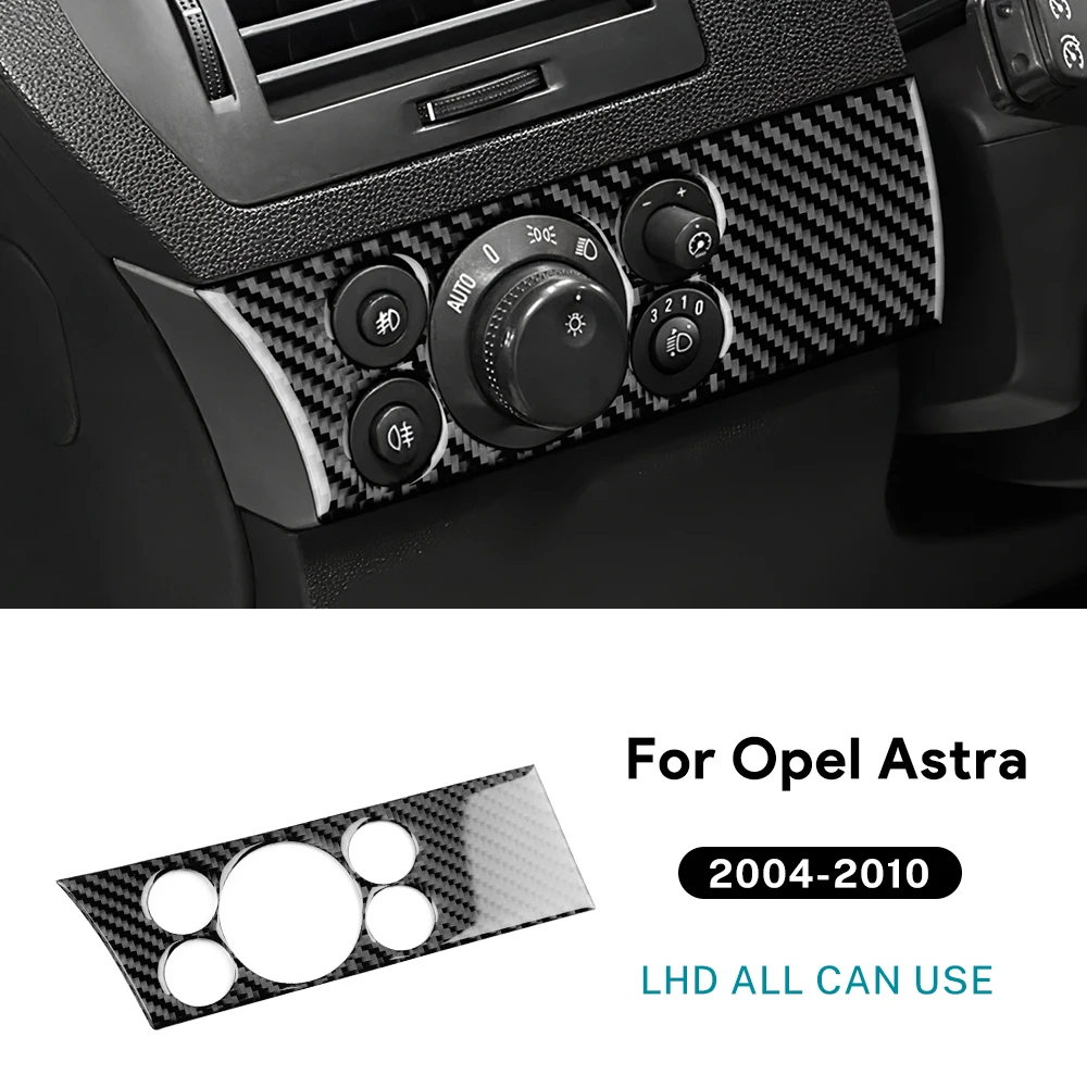Настоящая мягкая наклейка из углеродного волокна для Vauxhall Opel Astra H MK5 2004 2005 2006 2007 2008 2009 2010, накладка на переключатель фар водителя автомобиля
