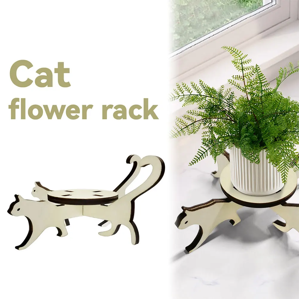 Деревянная подставка для кошек цветов планшетов сочных стеллаж украшения