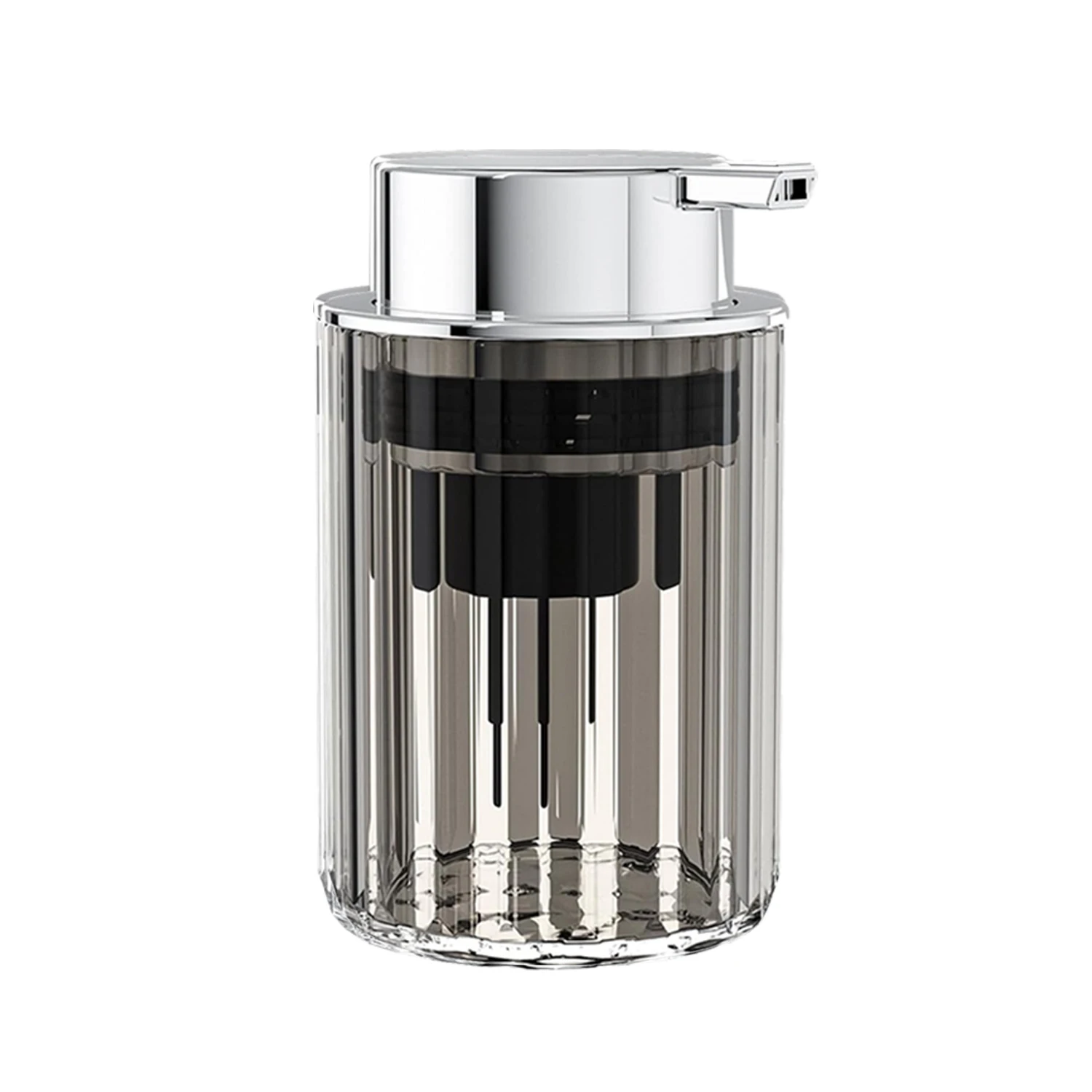 

Многоразовый диспенсер для мыла серебристого цвета