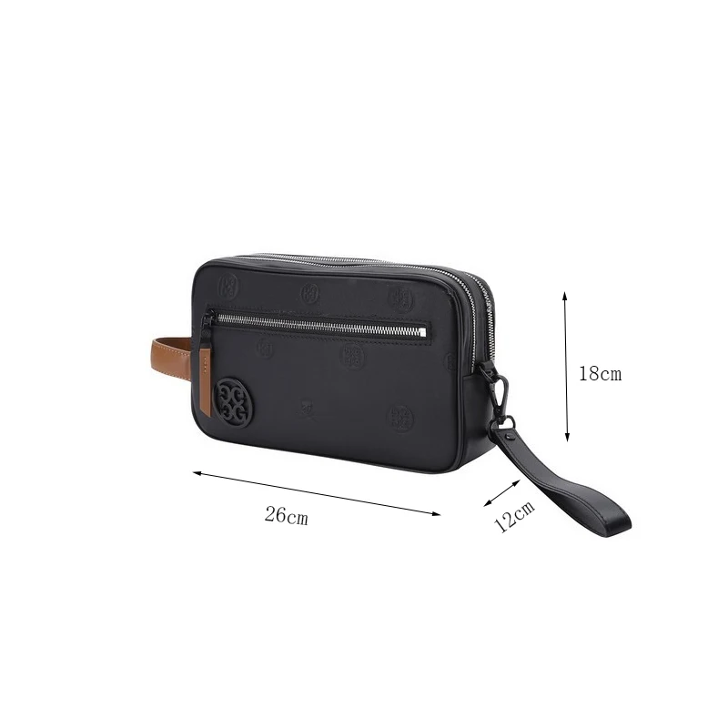 2023 New Golf Bag Men's Large Capacity Two Zip Golf Pouch Fashion Golf Ball Bag PU Portable Golf Handbag for Men and Women